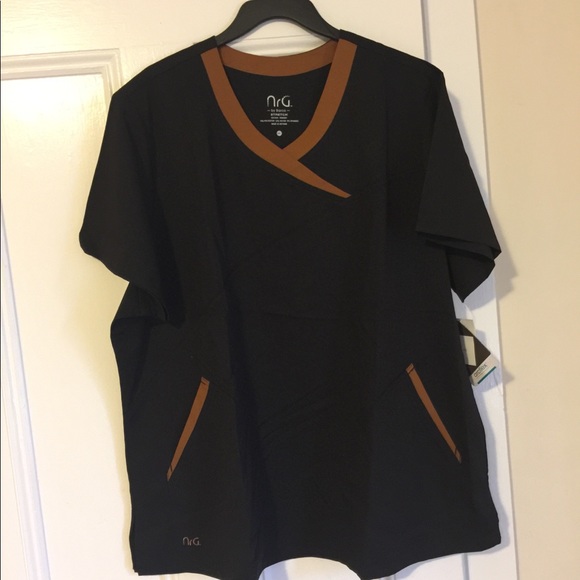 nrg Tops - Black/Ginger nursing uniform top